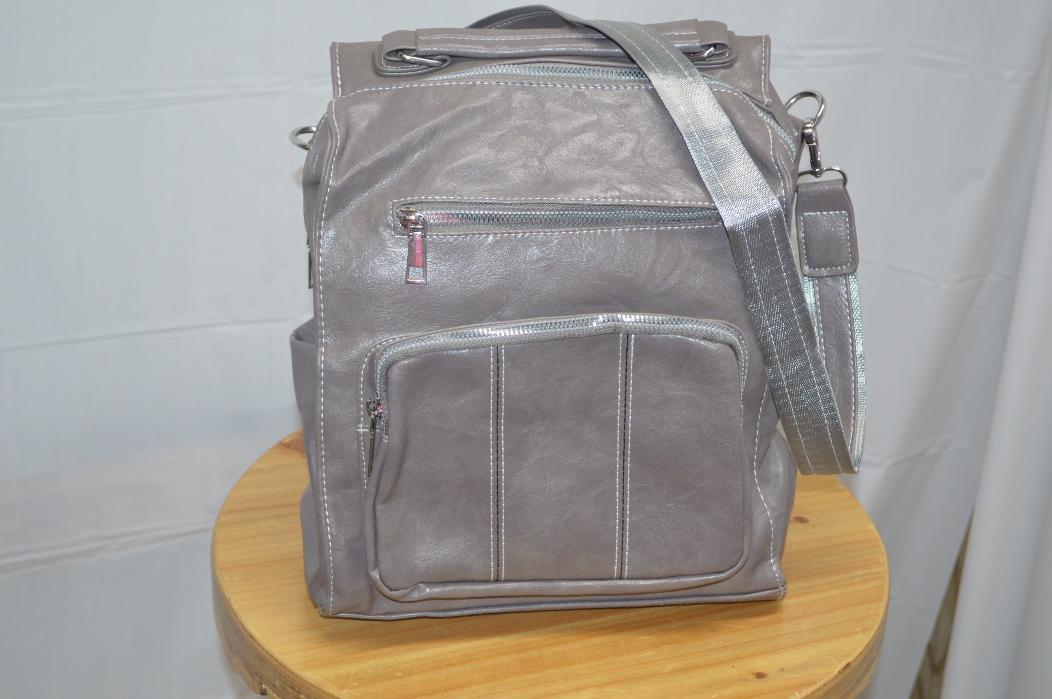 Gray Convertible Backpack