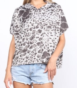 Animal Print Hooded Crop