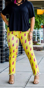 Yellow Lightening Bolt Pants