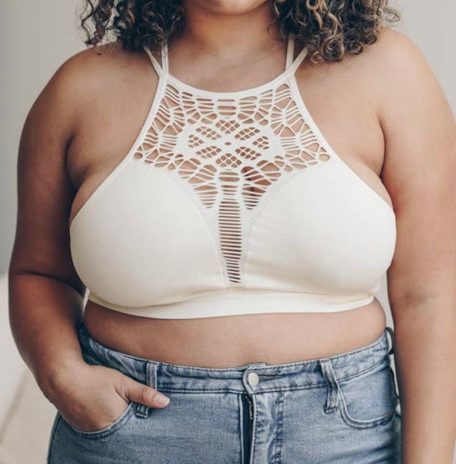 Ivory Strappy Back Cutout Bralette