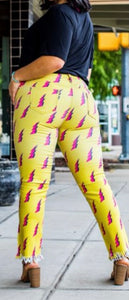 Yellow Lightening Bolt Pants