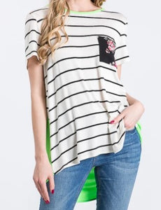 Lime and Stripe High Low Top