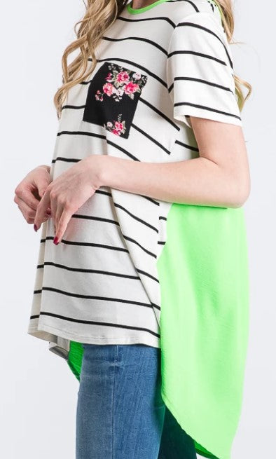 Lime and Stripe High Low Top